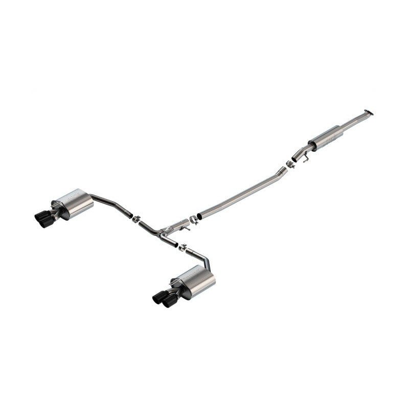Borla S-Type cat-back exhaust system with quad black chrome tips for 2021-2023 Hyundai Sonata N Line