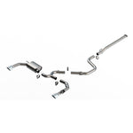 Borla ATAK Cat-Back exhaust system with 3-inch T-304 stainless steel piping and 5-inch bright chrome tips