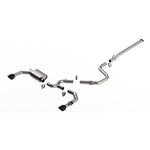 Borla ATAK 3-inch cat-back exhaust system with dual 5-inch black chrome stainless steel tips for Hyundai Elantra N.