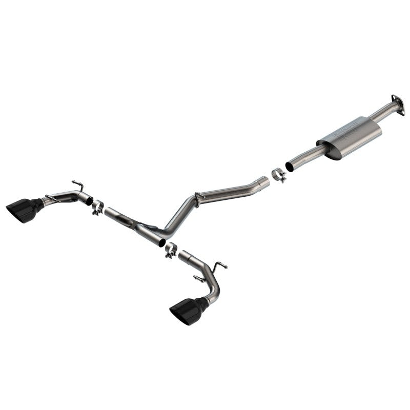 Borla S-Type cat-back exhaust system with T-304 stainless steel piping and dual 5-inch black chrome tips