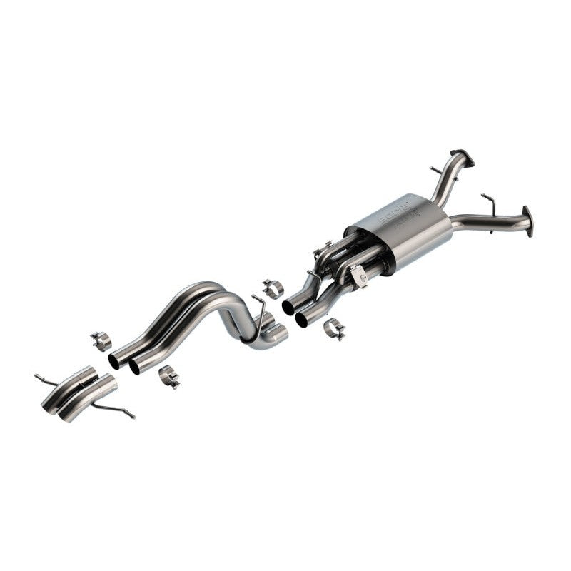 Borla ATAK T-304 stainless steel high clearance cat-back exhaust with turndown tips for 2023-2025 Ford Bronco Raptor.