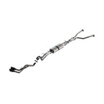 Borla ATAK cat-back exhaust system with black chrome tips and T-304 stainless steel piping for 2022-2025 Toyota Tundra.