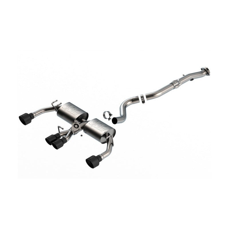 Borla ATAK Cat-Back Exhaust System with four black tips and 3-inch T-304 stainless piping for 2023-2026 Toyota GR Corolla