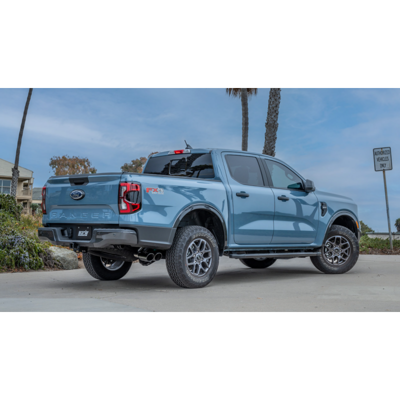 Borla S-Type True Dual cat-back exhaust with 4-inch black chrome tips for 2024-2026 Ford Ranger