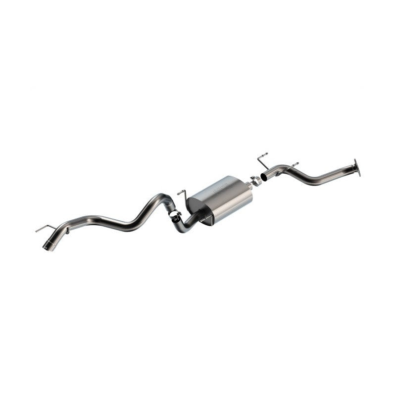 Borla 141032 S-Type high-clearance cat-back exhaust with T-304 stainless steel turn-down tip.