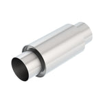 Borla XR-1 Sportsman 40004S round stainless steel racing muffler with 3.5-inch center inlet and outlet.