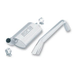 Borla 14572 cat-back exhaust for 1981-1986 Jeep CJ7 with 2-inch piping and intercooled angle-cut tip.