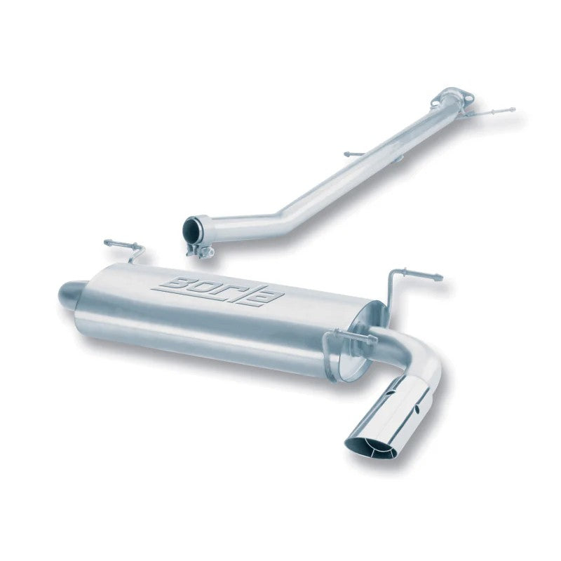 Borla 14411 cat-back exhaust system with polished piping for 1990-1997 Mazda Miata.