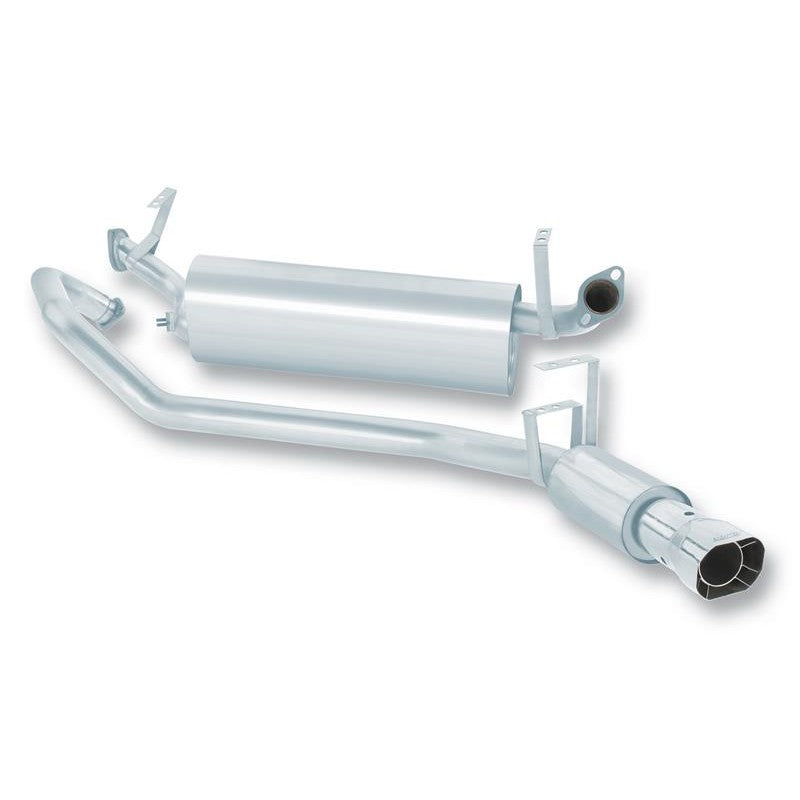 Borla stainless steel cat-back exhaust system for 1995-1997 Toyota Land Cruiser 4.5L featuring mandrel-bent tubing.