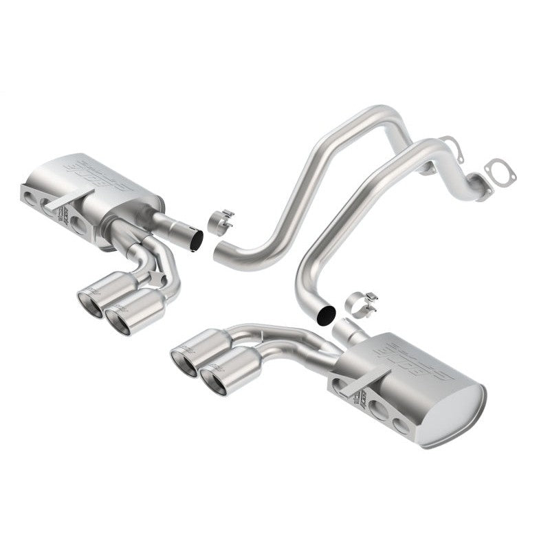 Borla S-Type II cat-back exhaust system with quad polished oval tips for 1997-2004 Chevrolet Corvette 5.7L.
