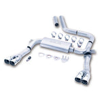 Borla S-Type 3-inch cat-back exhaust system for F-Body 5.7L featuring T-304 steel piping and quad rectangle polished tips.