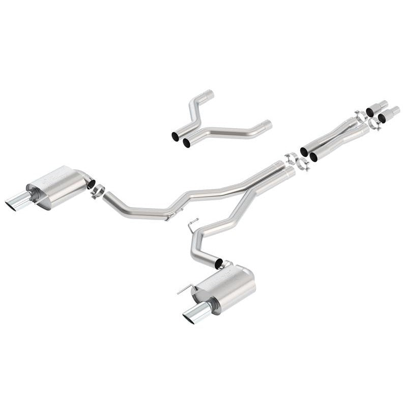 Borla ATAK Series 3-inch stainless steel cat-back exhaust system with dual 4-inch tips for 2015-2017 Mustang GT