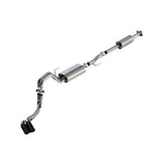 Borla Touring cat-back exhaust system for 2021-2025 Ford F-150 featuring dual 4-inch black chrome side-exit tips