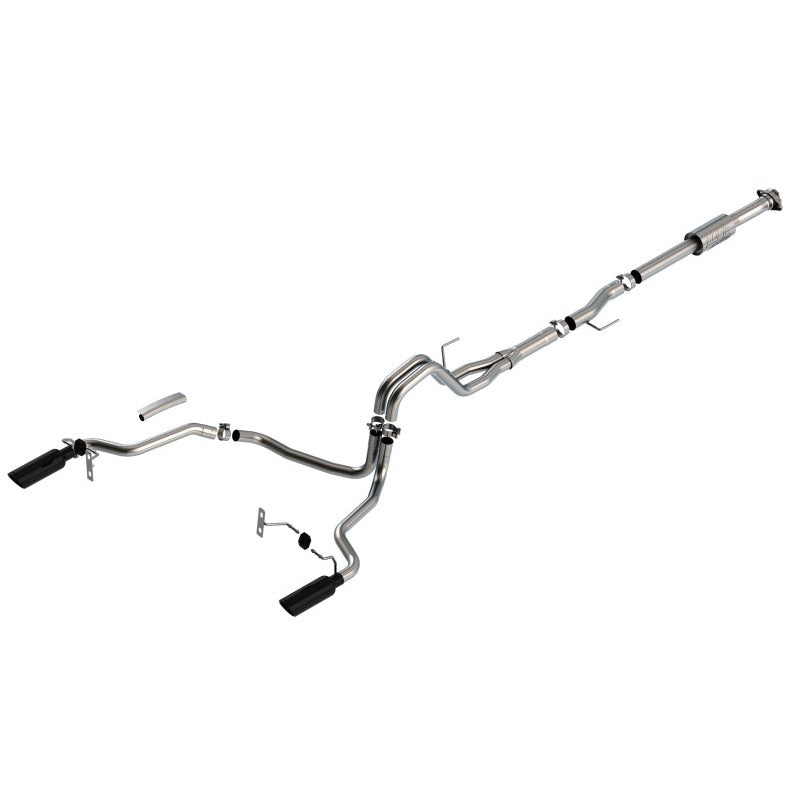 Borla ATAK cat-back exhaust system with T-304 stainless steel piping and dual 4-inch black chrome tips