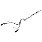 Borla ATAK cat-back exhaust system with T-304 stainless steel piping and dual 4-inch black chrome tips