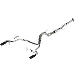 Borla ATAK T-304 stainless steel cat-back exhaust system with dual 4-inch black chrome tips for 2021-2025 Ford F-150.