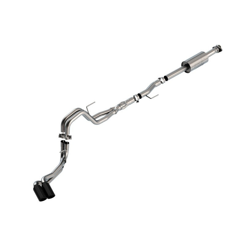 Borla ATAK cat-back exhaust system with dual 4 inch black chrome tips for 2021-2025 Ford F-150 5.0L