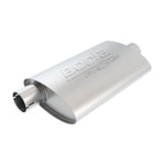 Borla PRO-XS 400478 stainless steel oval muffler with 2.25 inch notched center and offset necks