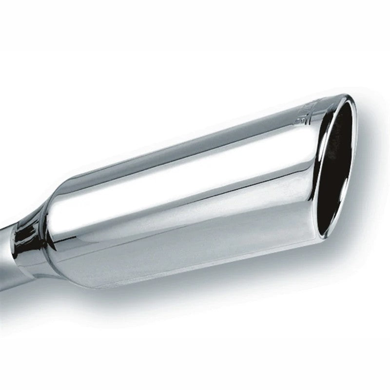 Borla 20246 universal exhaust tip featuring mirror-polished bright chrome finish and precision welds.