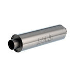 Borla 401624 T-304 stainless steel universal muffler with 3.53-inch ID un-notched nipples and 24-inch body.