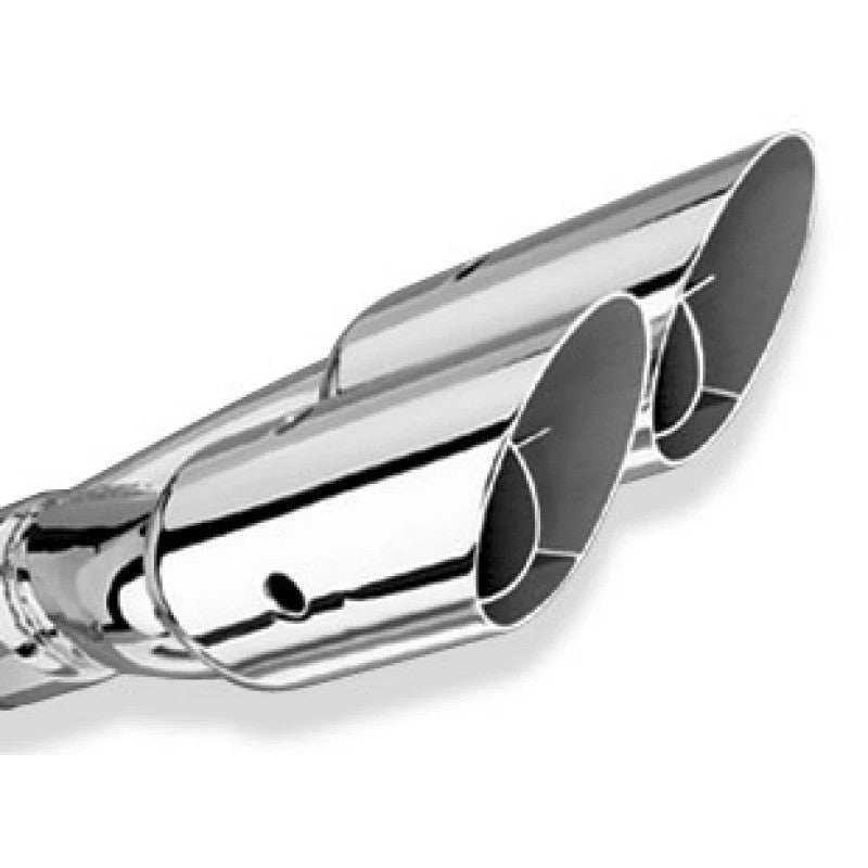 Mirror-polished T-304 stainless steel Borla 20213 dual round angle-cut intercooled exhaust tip