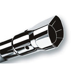 Polished T-304 stainless steel single square angle-cut intercooled exhaust tip with 2.25 inch inlet
