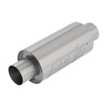 Borla 401338 universal T-304 stainless steel resonator with 2.75-inch center-to-center inlet and outlet