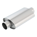 Borla XR-1 Multi-Core 3 inch center-to-center oval stainless steel racing muffler in a natural mill finish