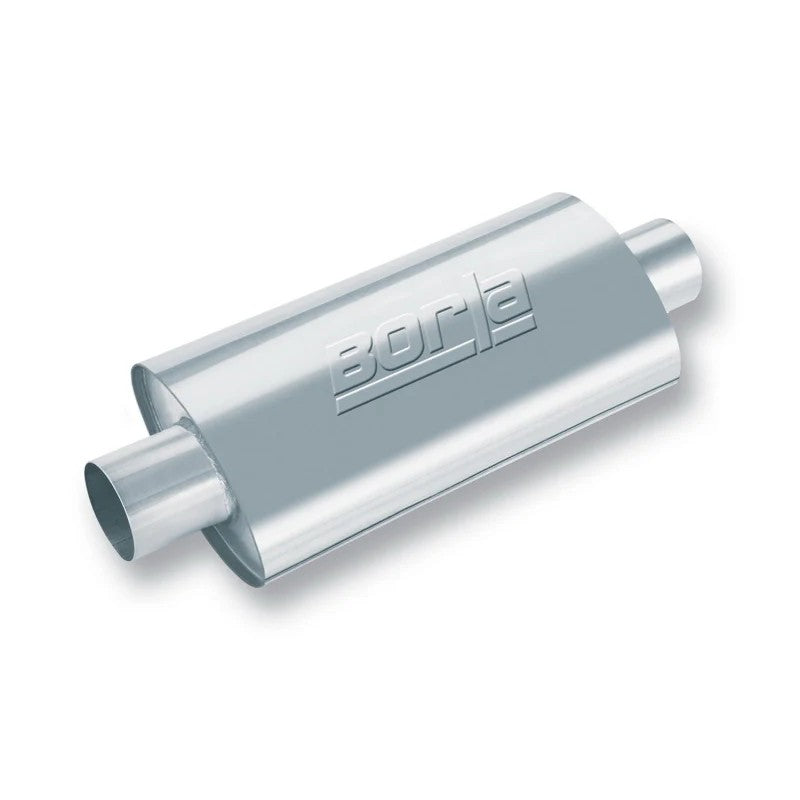 Borla XR-1 Racing Sportsman stainless steel oval muffler with 3.5 inch center inlet and outlet