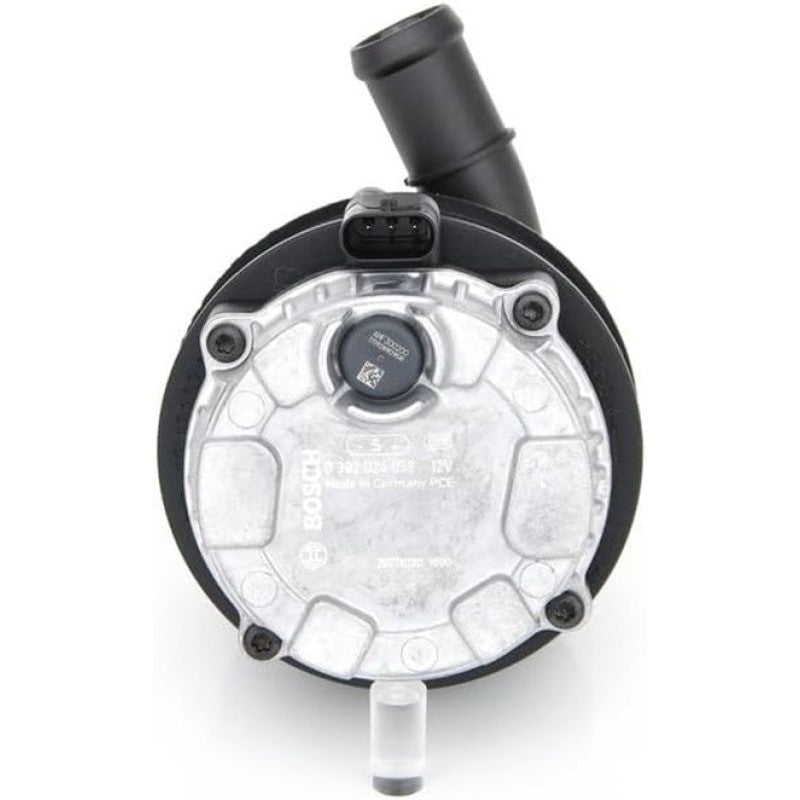 Bosch 108W electric water pump with black composite housing, mounting bracket, and electrical connector