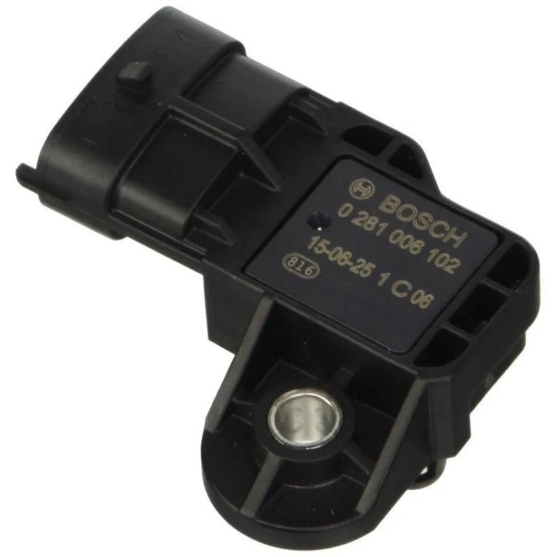 Bosch High Pressure Sensor 0281006102 with threaded metal body and plastic electrical connector