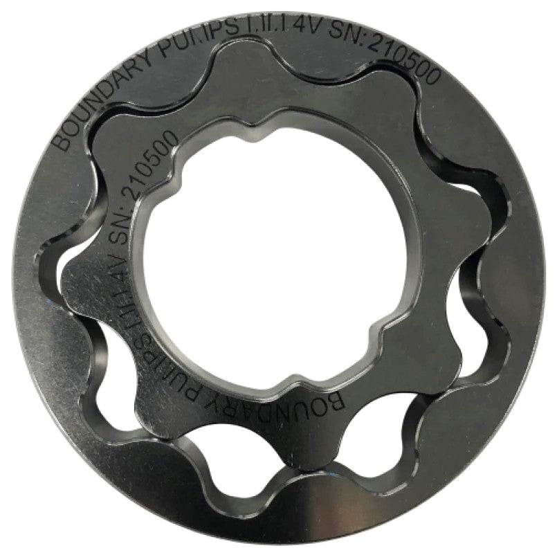 Precision CNC machined billet steel oil pump gears from Boundary for Ford 2001-2004 Modular 4V V8 engines.