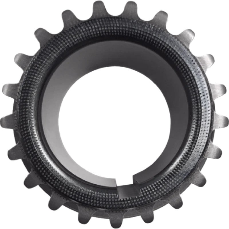 Boundary billet crankshaft timing sprocket with high-friction surface coating for 2011-2014 Ford Coyote 5.0L engines.