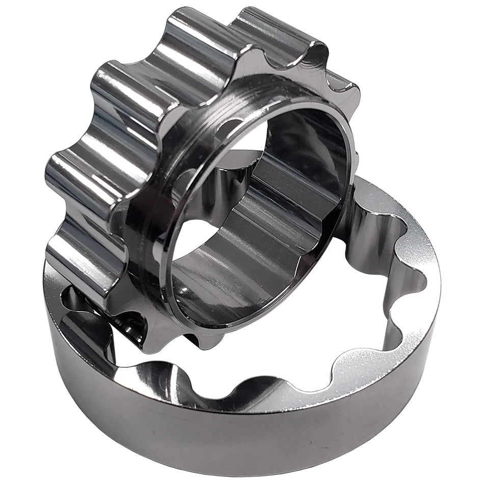 Boundary precision machined billet steel oil pump gear for Nissan VQ35HR and VQ37VHR engines.