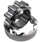 Boundary precision machined billet steel oil pump gear for Nissan VQ35HR and VQ37VHR engines.