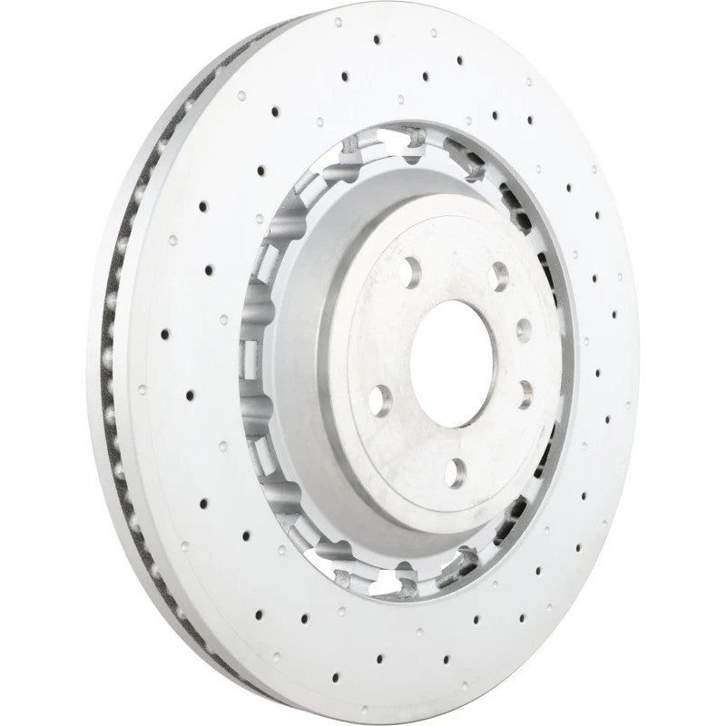 Brembo Grooved UV Coated front brake rotor with mounting hardware kit for 2017-2020 Audi RS3 Base
