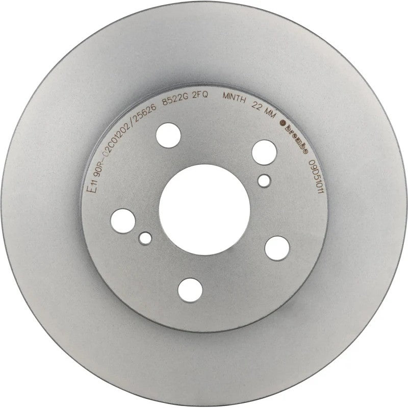Brembo UV coated silver rear brake rotor with fixing screw kit for 2016-2022 Toyota Corolla and Prius