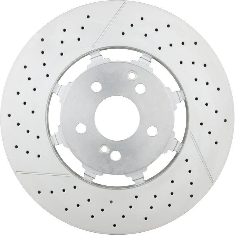 Brembo UV Coated high carbon dual cast rear brake rotor with mounting hardware for Mercedes-Benz AMG.