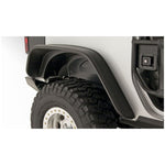 Bushwacker 10052-07 Flat Style matte black fender flares for 2007-2018 Jeep Wrangler 2-door models.