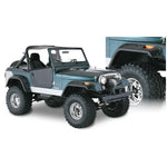 Bushwacker Cut-Out Style matte black fender flares set for 1956-1986 Jeep CJ series vehicles.