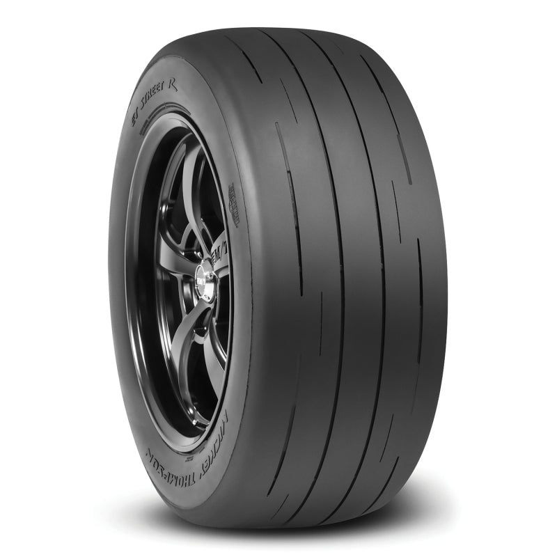 Mickey Thompson ET Street R P225/50R15 drag radial tire with minimal tread void design and tubeless sidewall.