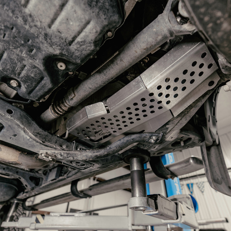 Cali Raised catalytic converter anti-theft shield for 2016-2023 Toyota Tacoma V6 4WD.