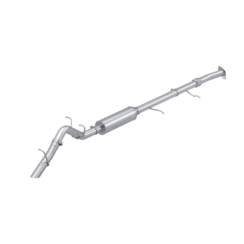 MBRP Armor Pro Series 3-inch T304 stainless steel cat-back exhaust system with high-clearance turn down exit.