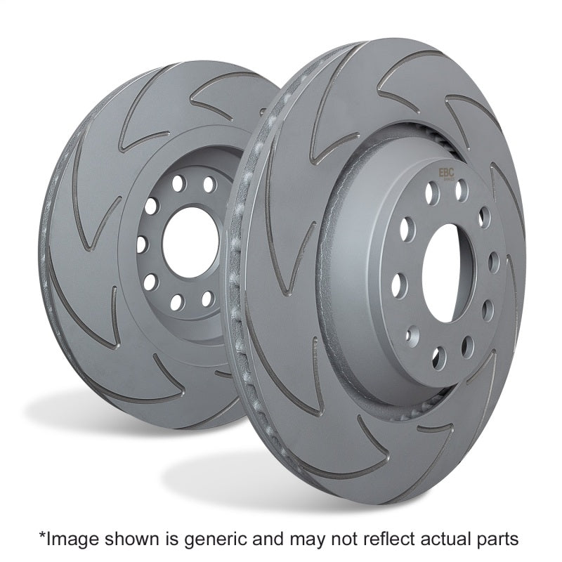 Pair of EBC Brakes BSD Series slotted front brake rotors with bidirectional V-grooves