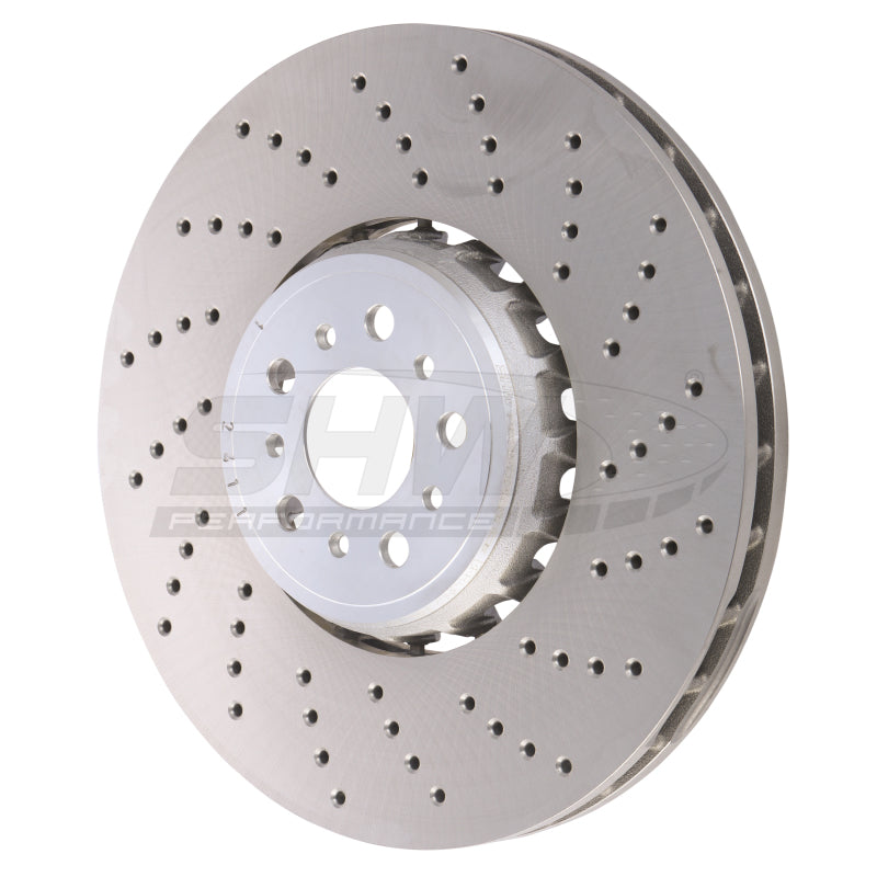SHW BFR43502 right front cross-drilled lightweight brake rotor for BMW X3, X4, X5, and X6