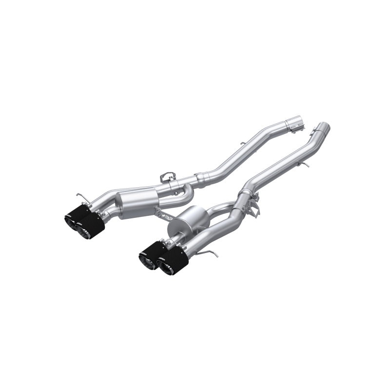 MBRP Armor Pro Series 3-inch T304 stainless steel axle-back exhaust system with carbon fiber tips for 2021-2026 BMW M3 and M4