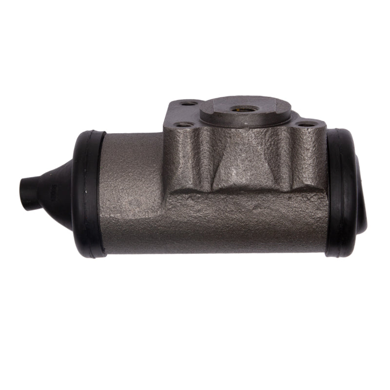 DFC rear left brake wheel cylinder assembly with hydraulic inlet and bleeder valve.