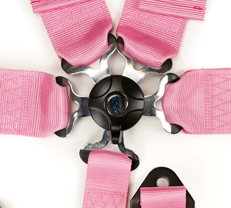 NRG Innovations 5-Point 3in Cam-Lock Racing Seat Belt Harness - Pink