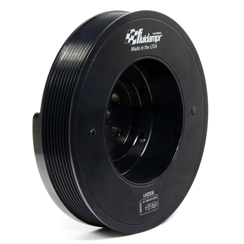Fluidampr black zinc finish externally balanced viscous engine damper for Ford 6.7L Power Stroke