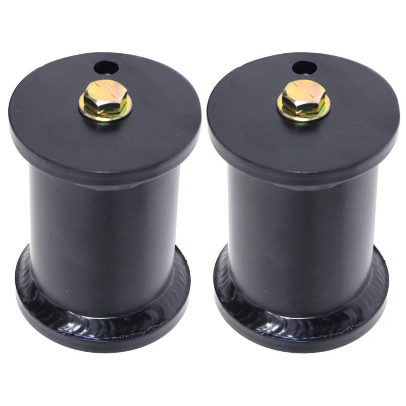 Black powder coated Carli Suspension fabricated steel bump stop drop brackets with Grade 8 mounting hardware.